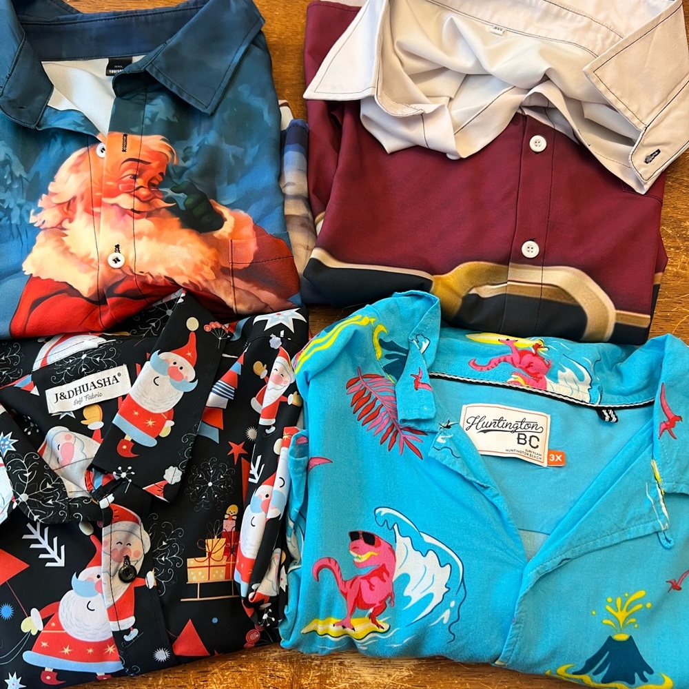 Lot of four Colorful Graphic Button-Up Shirts - men’s XXXL/3X